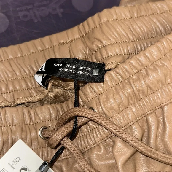 ZARA | Taupe Brown | FAUX LEATHER JOGGING PANTS (8372/087) - Picture 15 of 15